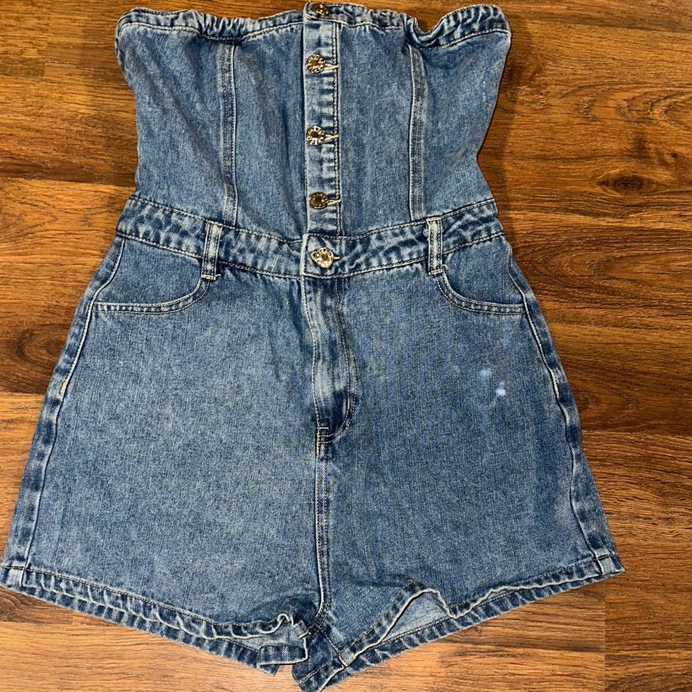 Forever 21 Blue High-Waisted Denim Shorts